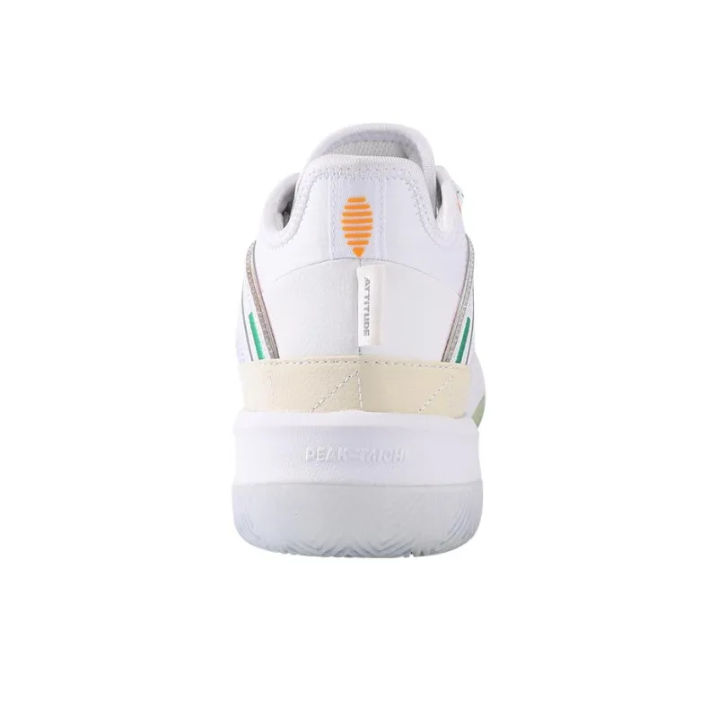 PEAK State Extremely Large Triangle 1.0 Basketball Shoes Men Mid Top White Green-5