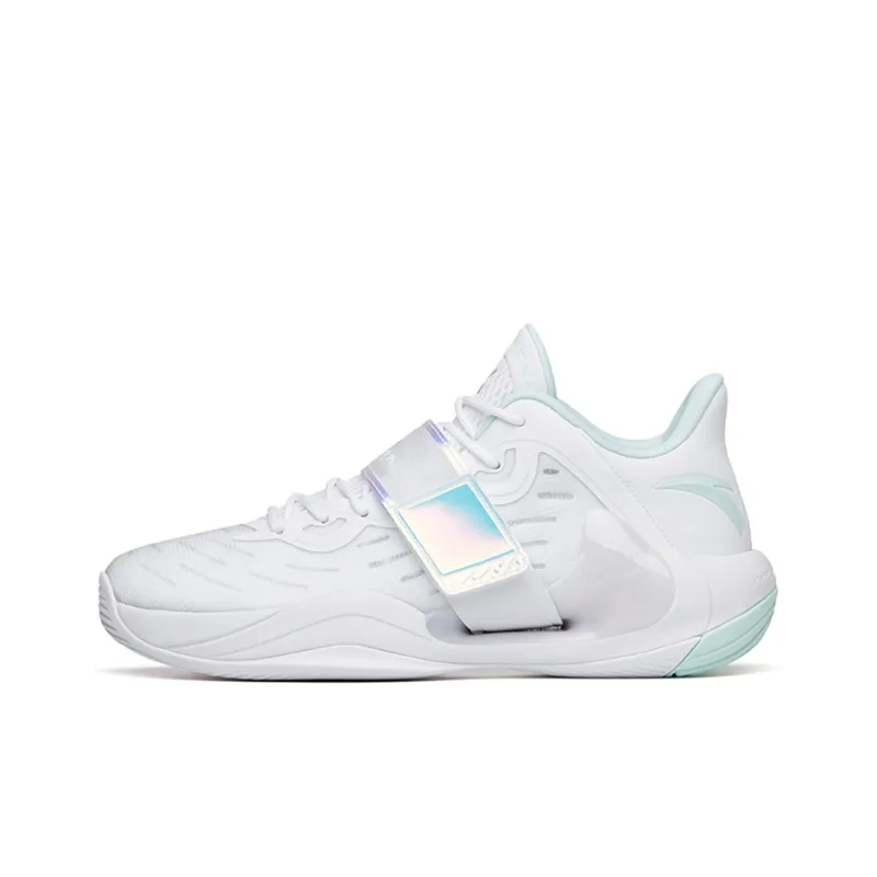 ANTA Water Flower 4 Basketball Shoes Men Low Top ANTA White/Ice Pink Blue-0