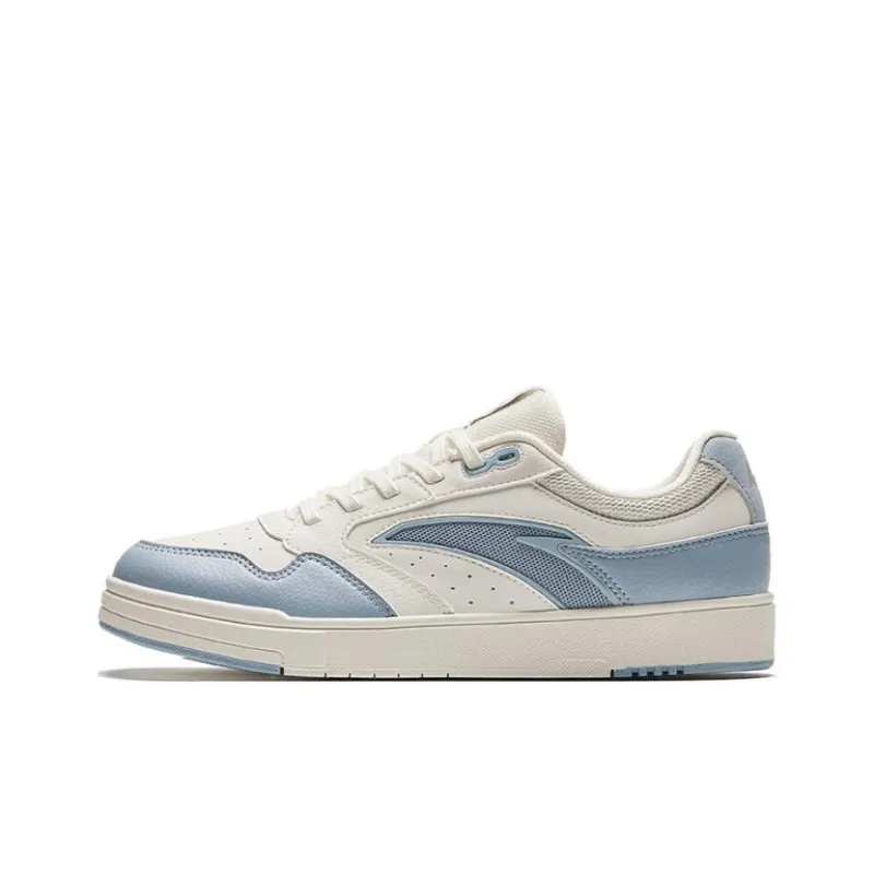 Anta Street Naughty GZ Slip Resistant Low Top Skateboard Shoes Women's White Blue-0