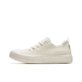 Anta Flyknit Breathable Low Top Skateboard Shoes Women's White