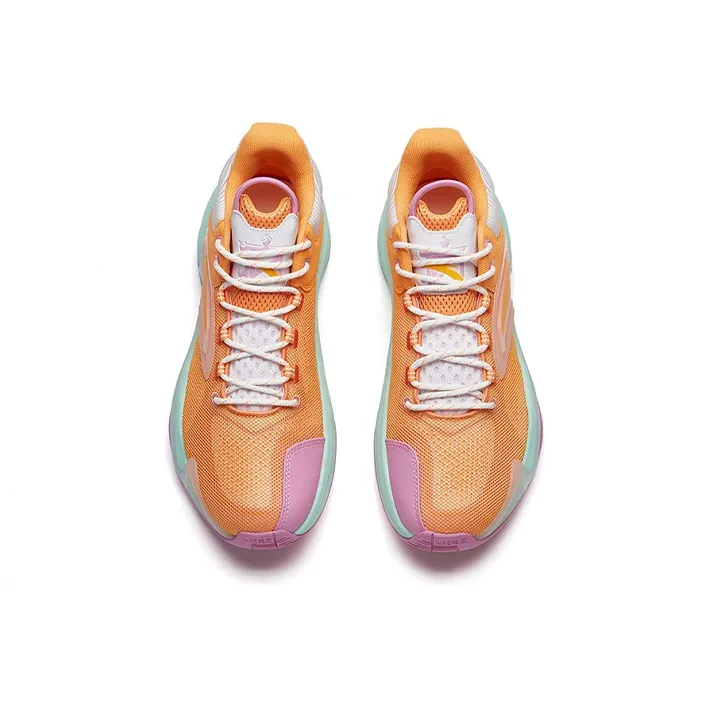 Anta Hear Wave 3 Cushioned Slip-Resistant Mid-Top Basketball Shoes Men's Yellow Orange-2