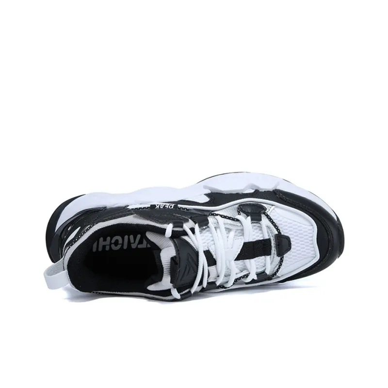 PEAK Cushioned Wear Resistant Balance Slip Resistant Lightweight Low Top Running Shoes Women's Black White-1