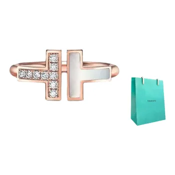 TIFFANY & CO. 2010s Pre owned 18kt Rose Gold T Wire Diamond Ring