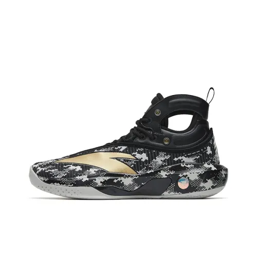 ANTA KT8 Basketball Shoes Men High-Top Black Camouflage