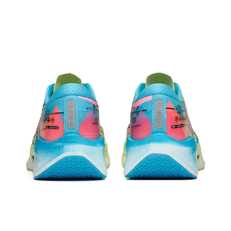 Anta Crash Wave 1 Cushioned Anti-Slip Wear-Resistant Breathable Lightweight Low-Top Running Shoes Men's Green Blue Red-3
