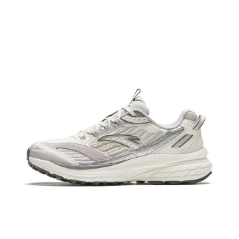 Anta AT957 Cushioned Slip Resistant Abrasion Resistant Low Top Casual Running Shoes Men's White Gray Silver