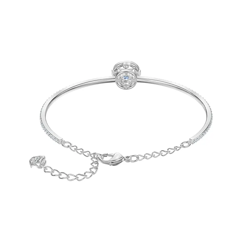 Swarovski Rhodium Plated Bangles Women's Blue-2