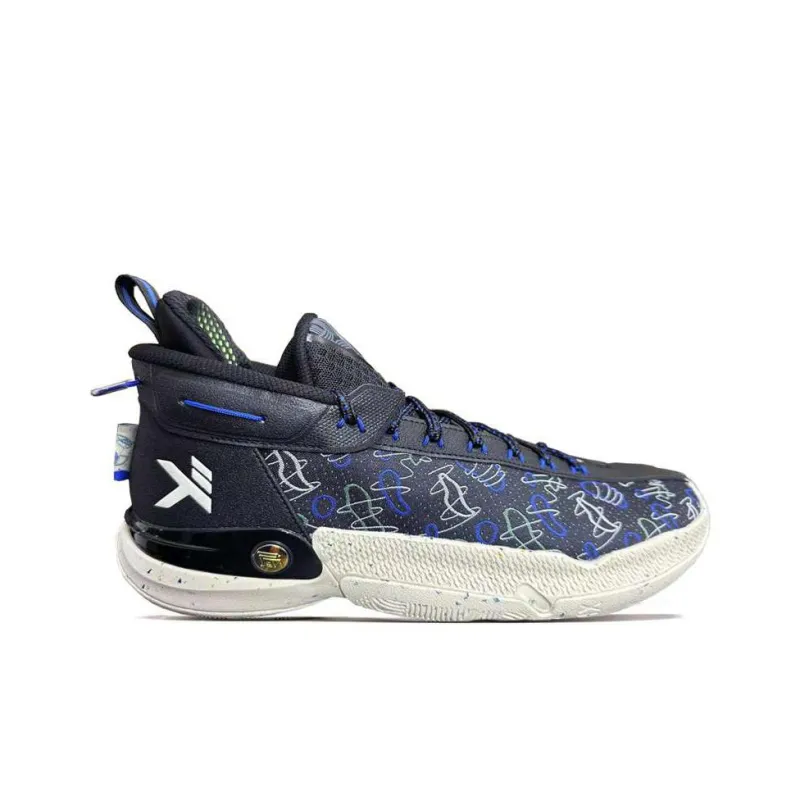 Anta KT9 Cushioning Wear Resistant Mid Top Basketball Shoes Men's Dark Blue-1