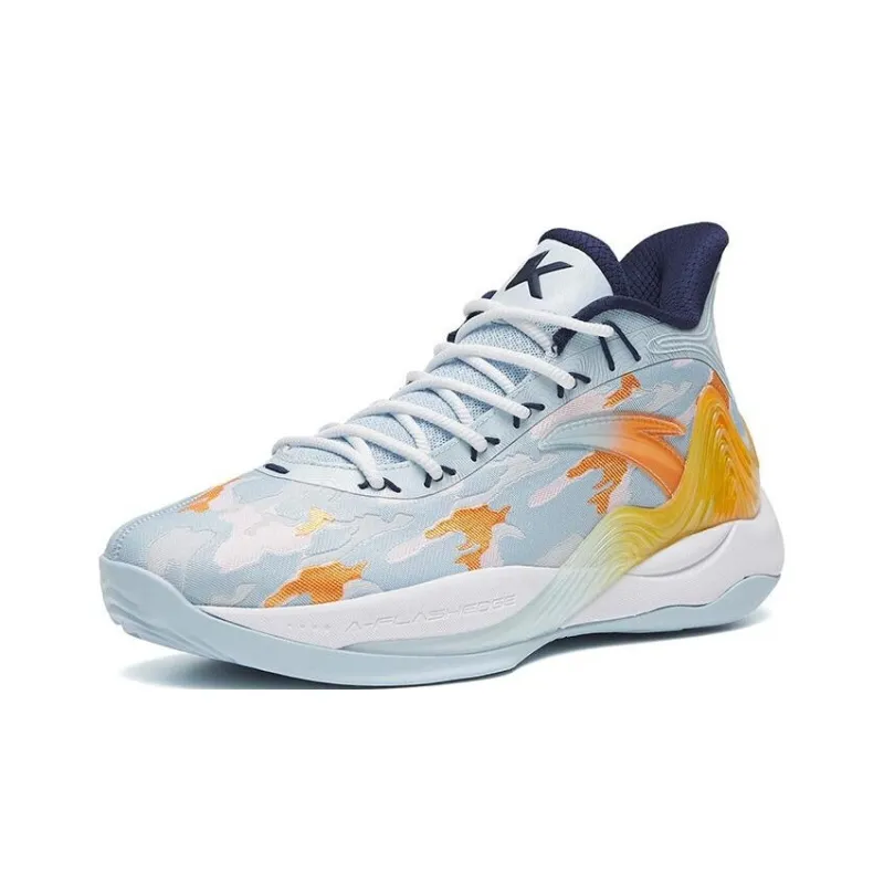 Anta Mountain 2 Cushioning Anti-Slip And Wear-Resistant Coverage Mid-Top Basketball Shoes Light Sky Blue-1