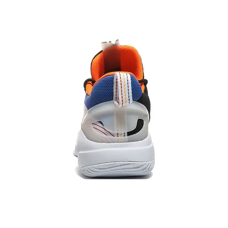 PEAK Parker Cavalry Basketball Shoes Men Low Top White/Yellow/Blue-3