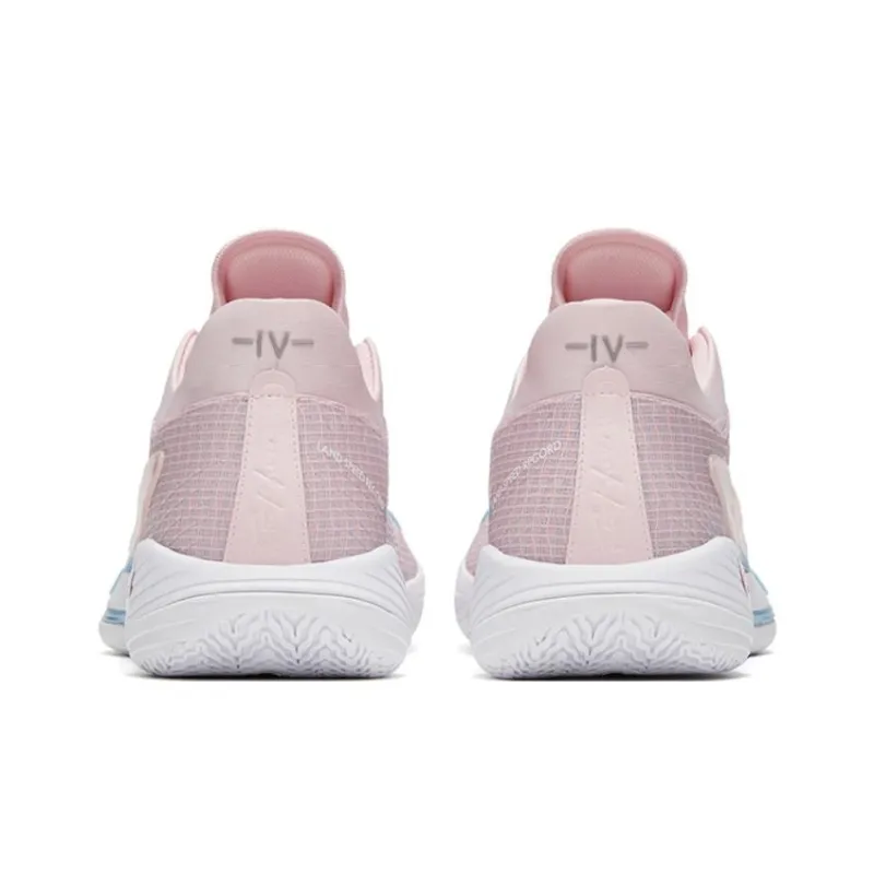 Anta Lighthearted 4 Fruit Pink Anti Slip Wear Resistant Low Top Basketball Shoes Men's White Blue Pink-3