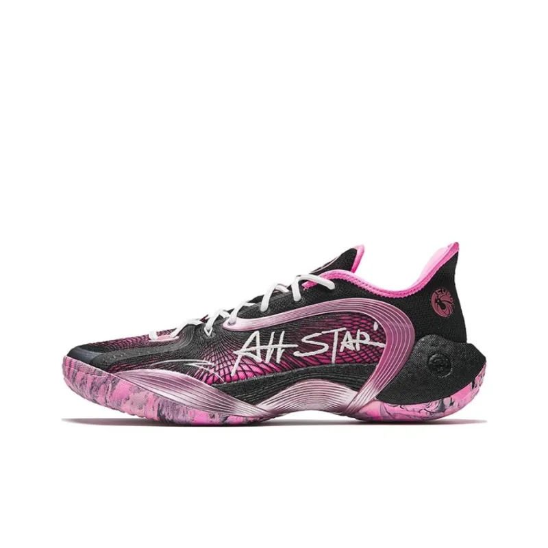 Anta Three Points Of Rain 2 Generations Cushioned Slip-Resistant Low-Top Basketball Shoes Men's Black Pink-0