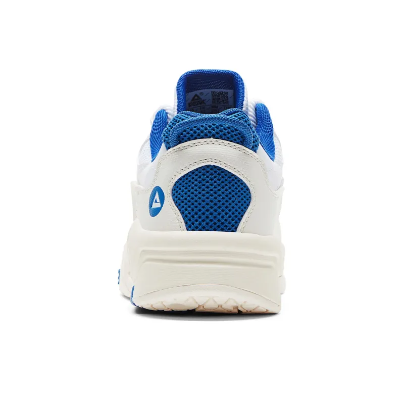 PEAK State Pole Roaming Cushioning Coverage Lightweight Breathable Low-Top Skateboard Shoes Men's All White Dark Blue-4