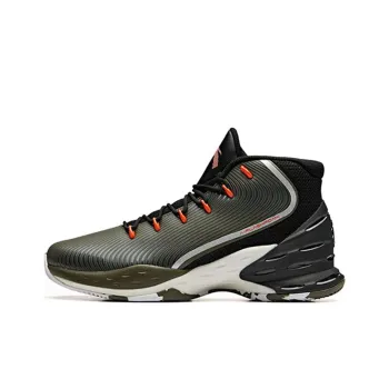 Anta Speedy Decision Cushioned Slip Resistant Abrasion Resistant High Top Basketball Shoes Men's Black Green