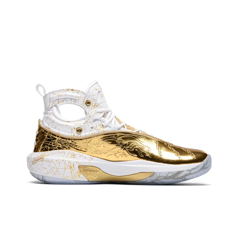 Anta KT8 Gold Blooded Cushioning Anti-Slip And Wear-Resistant High-Top Performance Basketball Shoes White Gold-5