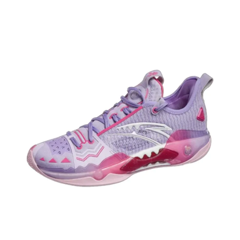 Anta Frenzy 5 Pro Abrasion Resistant Breathable Low Top Basketball Shoes Men's Pink Purple-1