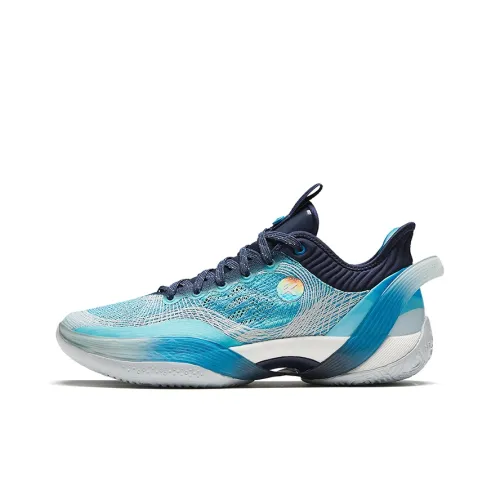 ANTA Three-point Rain1.0 Basketball Shoes Men Low-Top Water Melody/Blue