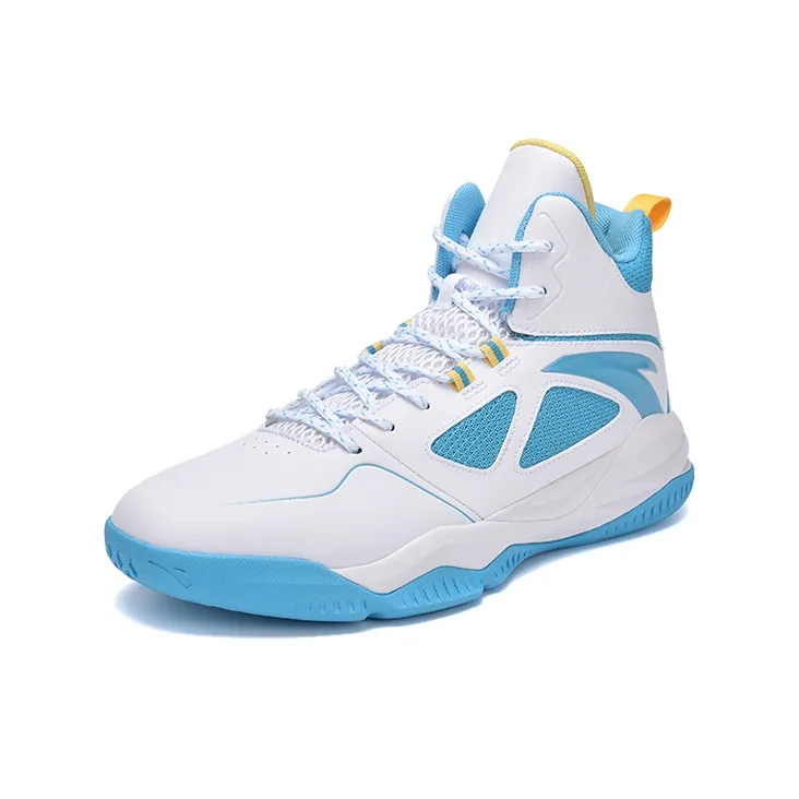 ANTA Bastard Vintage Basketball Shoes Men High Top ANTA White/Chlorine Blue/Light Yellow-2