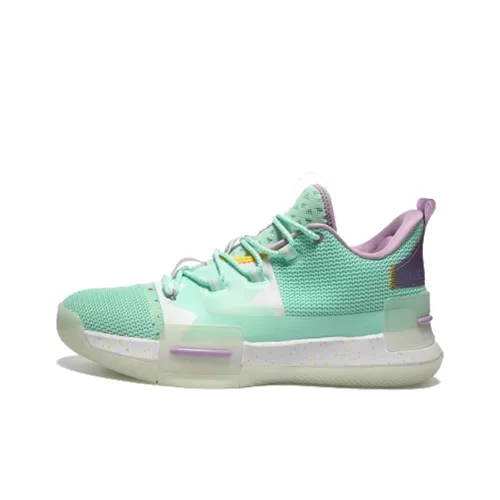 PEAK Taichi Flashing Anti Slip Wear Resistant Low Top Basketball Shoes White Green