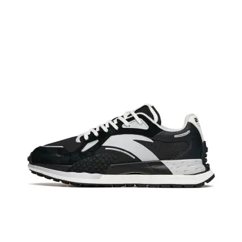 Anta Star Marker Cushioning Slip Resistant And Abrasion Resistant Low Top Running Shoes Men's Black White