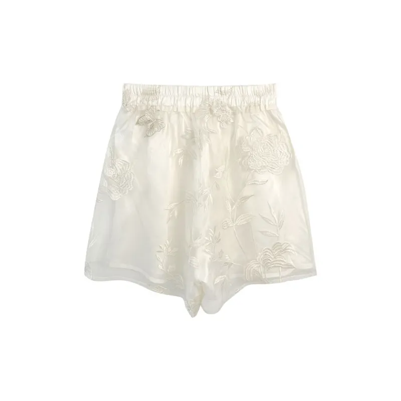 JK&JS Casual Shorts Women's Jade Butterfly White-1