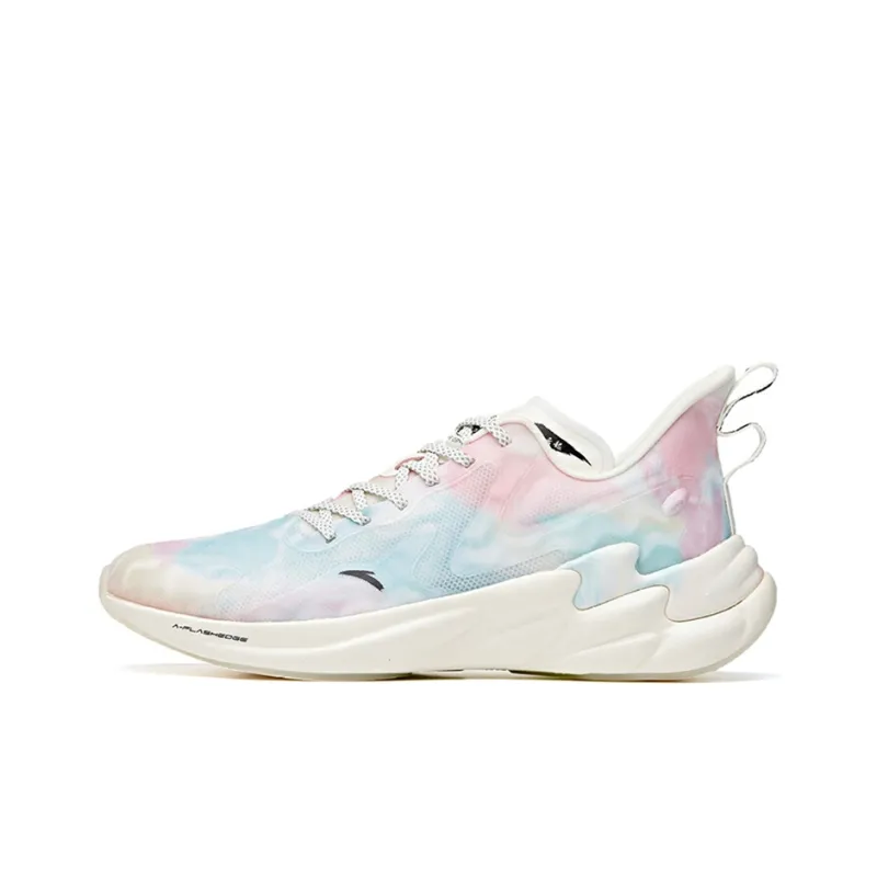 Anta Star Haze Durable Breathable Low Top Running Shoes White Blue Pink-0