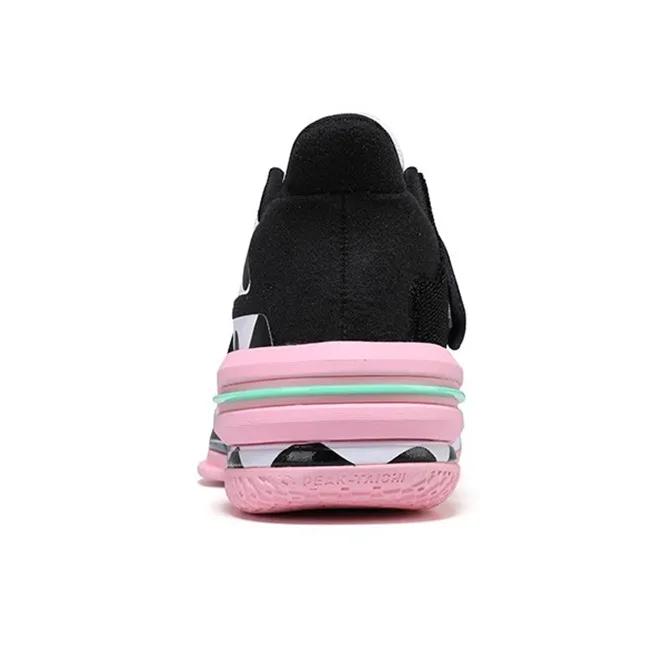 PEAK Flash 2 Generation Cow Cushioning Anti-Slip Wear-Resistant Breathability Mid-Top Basketball Shoes White Black-3