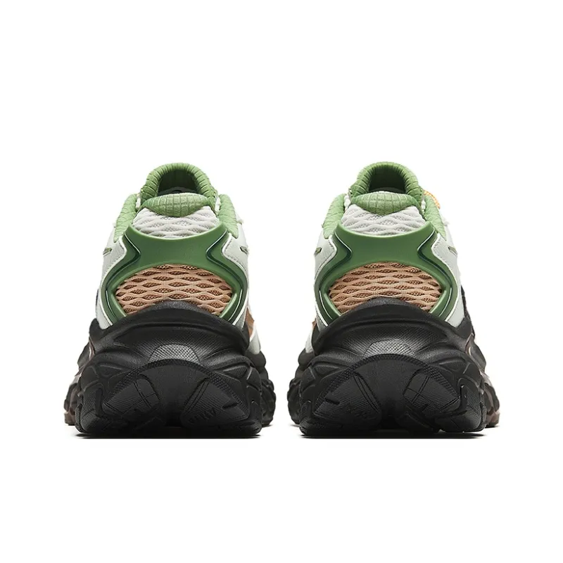 ANTA Star Moon Series Chunky Sneakers Women's Low Top Green Brown-3