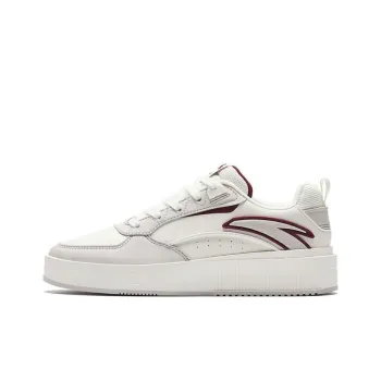 Anta Milk Lid 2 Anti Slip Wear Resistant Low Top Skateboard Shoes Women's White Red
