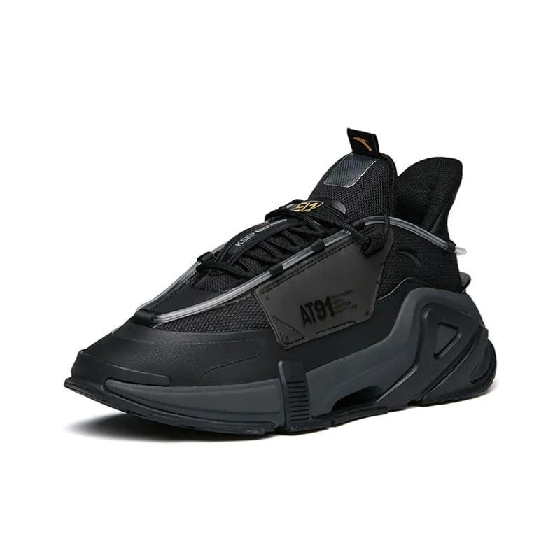 Anta AT91 Cushioning Anti Slip And Wear Resistant Low Top Running Shoes Black-1