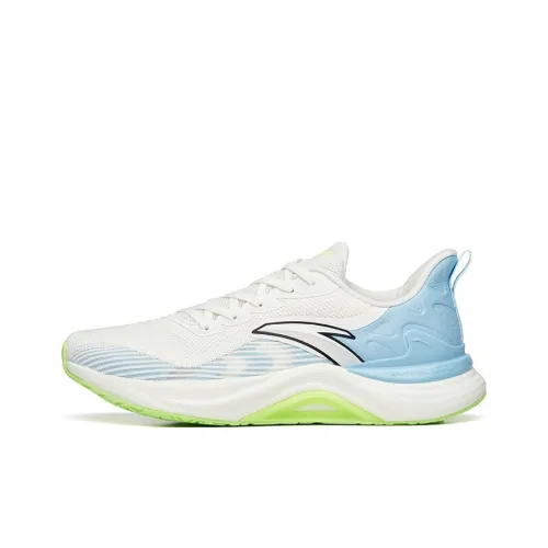 ANTA 2.5 Running Shoes Men Low-Top Ivory White/Waterfall Blue