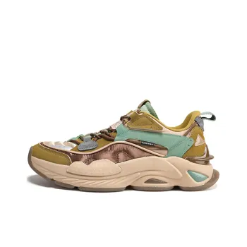 PEAK Attitude Extreme Series Chunky Sneakers Men Low Top Mud Sand Yellow/Gray Olive