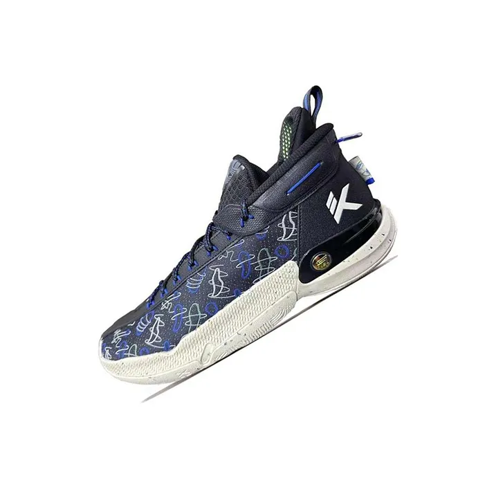 Anta KT9 Cushioning Wear Resistant Mid Top Basketball Shoes Men's Dark Blue-3