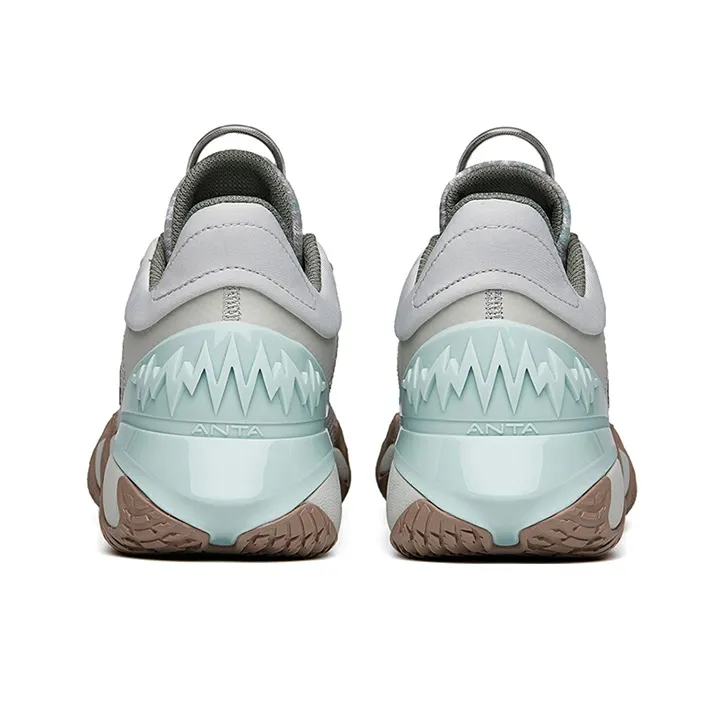 Anta Reverse Blade Anti Slip And Wear Resistant Lightweight Low Top Basketball Shoes Men's Gray Green-3