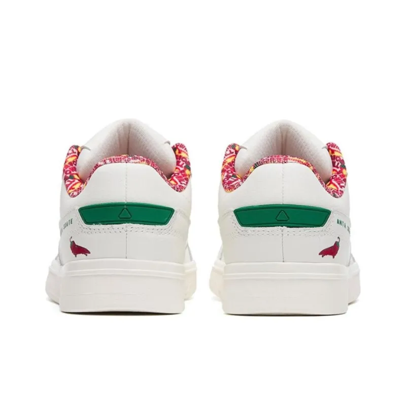 Anta AOYU Slip Resistant Shock Absorbers Low Top Skateboard Shoes Unisex White Green-2