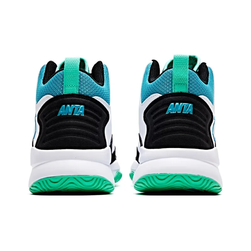 Anta Star Trail 4 Cushioning Anti-Slip And Wear-Resistant High-Top Basketball Shoes White Blue-4
