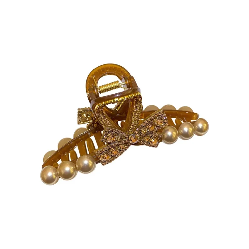 Danqin Rhinestone Pearls Hair Clips Women's-0