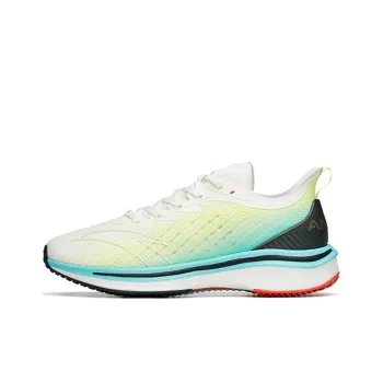 ANTA MACH 1.0 Running Shoes Men Low Top Ivory White/Dazzling Yellow/Fluorescent Aqua Green