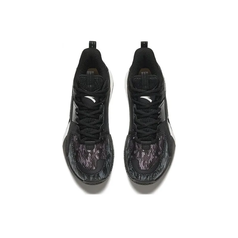 Anta Speedy 3 Abrasion Resistant Mid Top Basketball Shoes Men's Black Gray-3