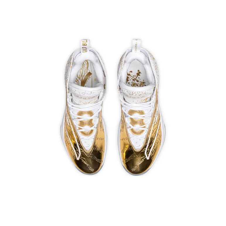 Anta KT8 Gold Blooded Cushioning Anti-Slip And Wear-Resistant High-Top Performance Basketball Shoes White Gold-7
