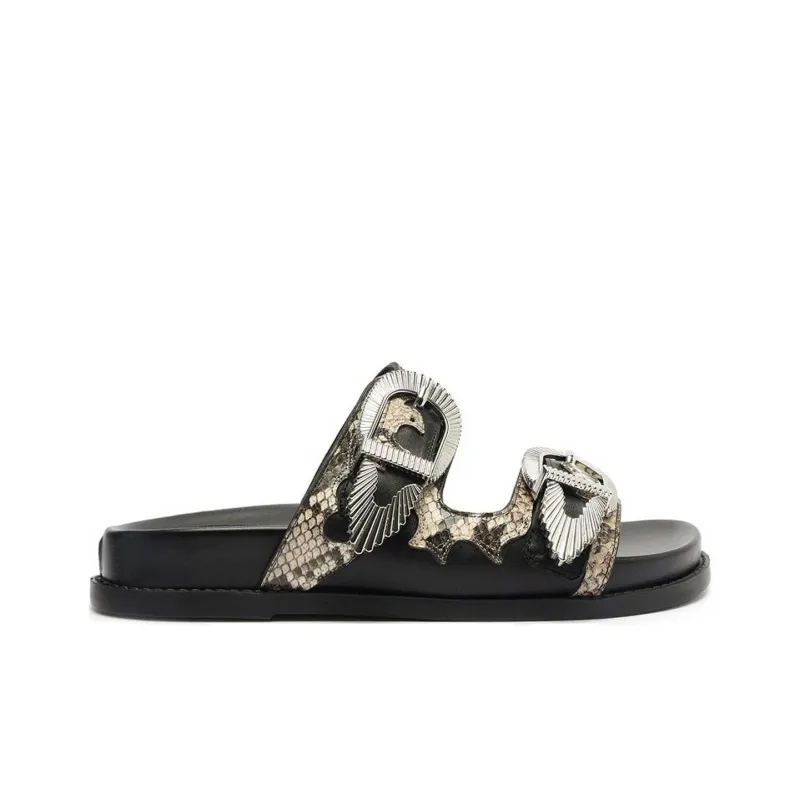 Schutz Slide Slippers Women's Black-1