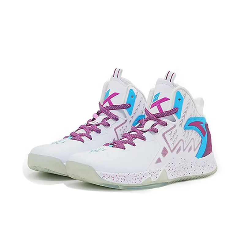 Anta KT2 KT Cushioning Anti-Slip And Wear-Resistant Low-Top Performance Basketball Shoes White Red Blue-2