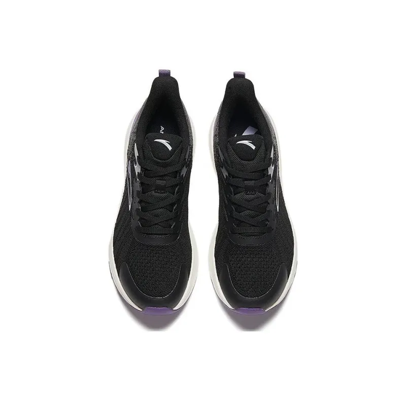 Anta Cloud Journey Wear Resistant Low Top Running Shoes Women's Black Purple-2
