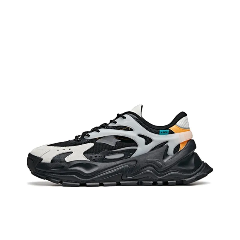 Anta Abrasion Resistant Breathable Low Top Sports Casual Shoes Men's Black Gray-0