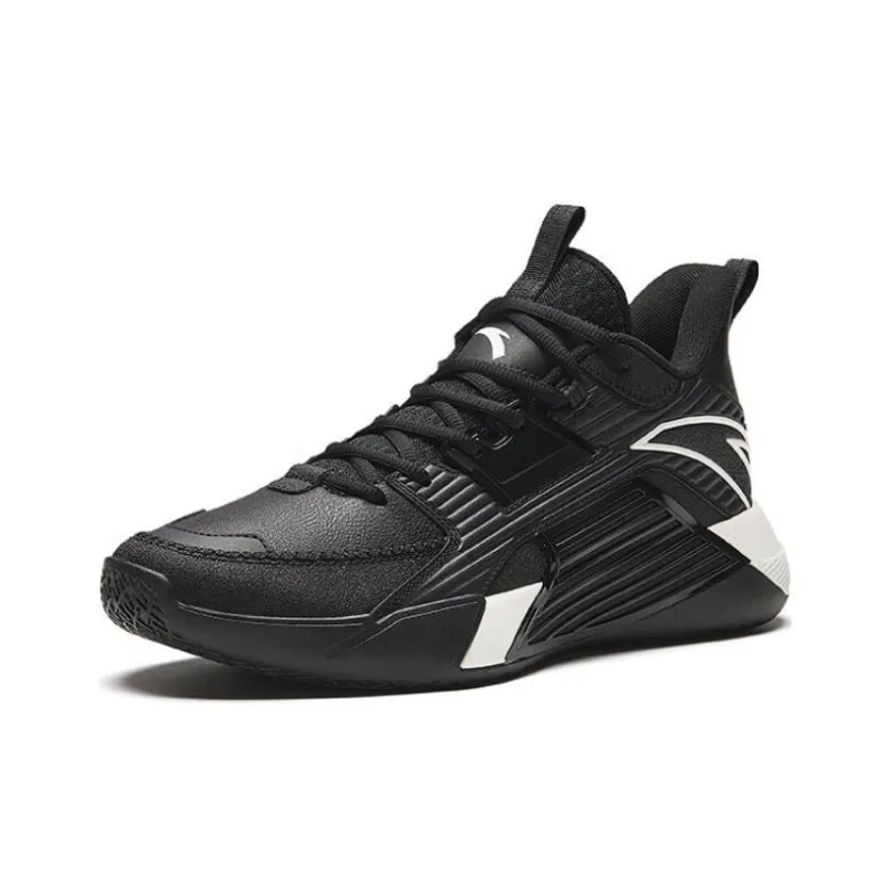 Anta Speedy 3 Durable Breathable Mid Top Basketball Shoes Men's Black-1