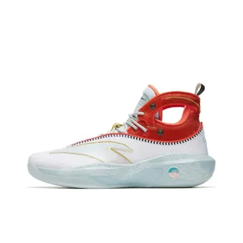 Anta KT8 KT 8 'Sun Wukong' Cushioning Anti-Slip And Wear-Resistant High-Top Basketball Shoes White Red