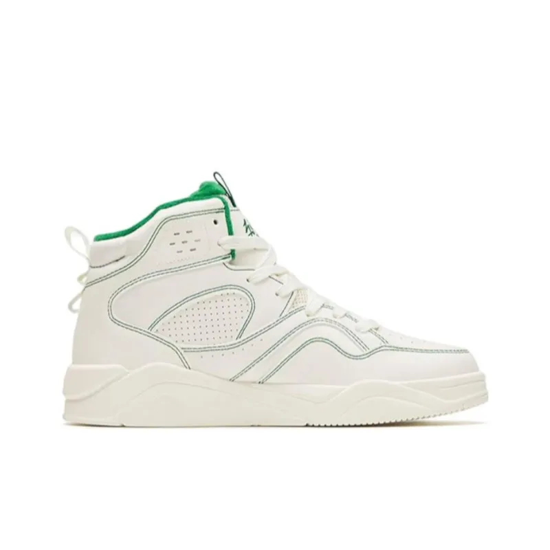 Anta Flame 3.0 Warm Slip Resistant Cushioning High Top Skateboard Shoes Men's White Green-1