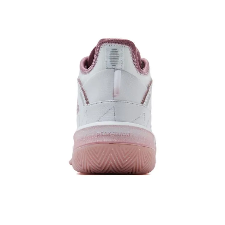 PEAK Cushioning Anti Slip And Wear Resistant Coverage Support Mid Top Basketball Shoes Men's Pink Purple-3