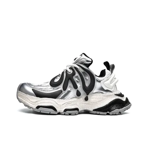 ORD Chunky Sneakers Unisex Low-Top Silver/Black