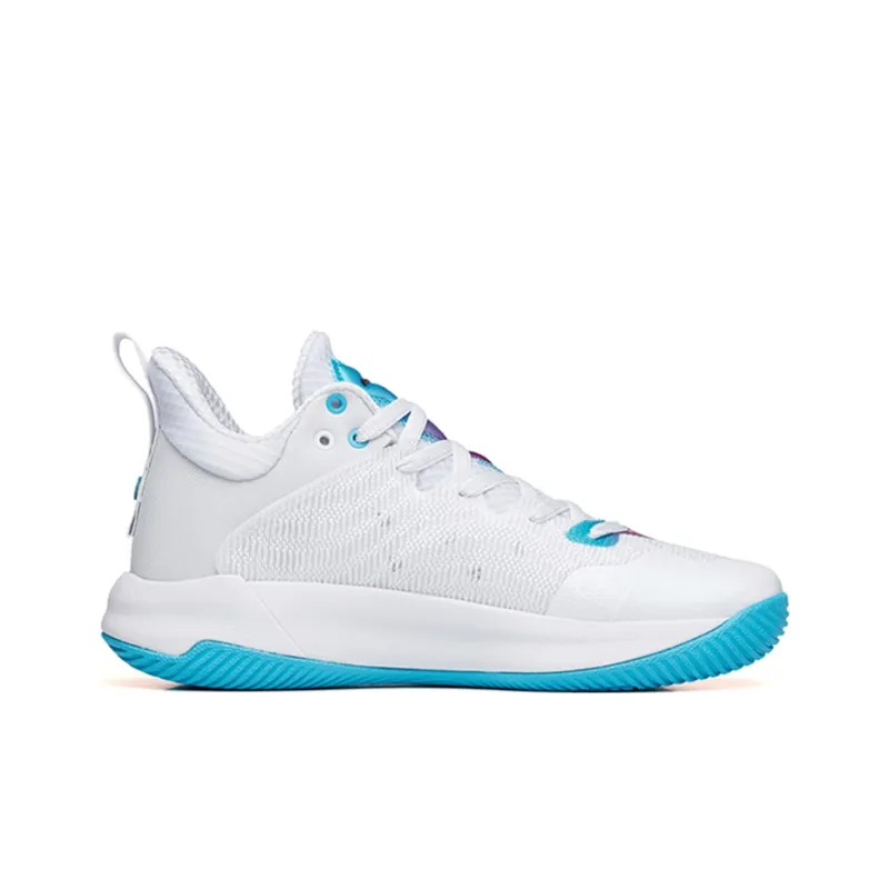 Anta Mountain 1 Breathable Low Top Performance Basketball Shoes Men's White Blue Purple-1